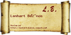 Lenhart Bános névjegykártya